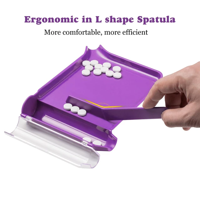 Alt view image 4 of 6 - Medarchitect Right Hand Pill Counting Tray with Spatula (Purple)