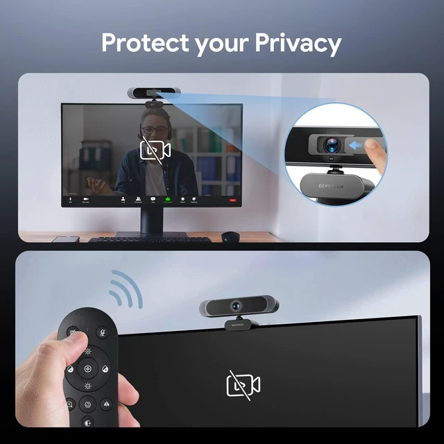 Alt view image 2 of 6 - DEPSTECH 4K Webcam Ultra HD 1/2.55'' Sony Sensor 3X Digital Zoom Autofocus