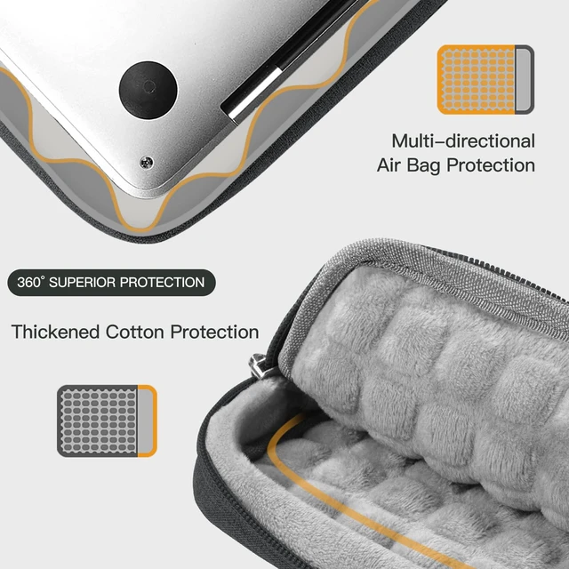 Alt view image 5 of 6 - 360 Protective Laptop Sleeve for 15.6-16.1 inch Gaming Laptop, Hard Shell Splash-Resistant Case with Accessory Pocket, Compatible with HP Dell Asus Acer, Grey