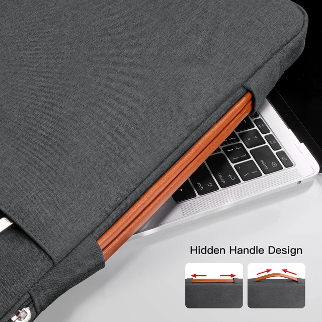 Alt view image 4 of 6 - 360 Protective Laptop Sleeve for 15.6-16.1 inch Gaming Laptop, Hard Shell Splash-Resistant Case with Accessory Pocket, Compatible with HP Dell Asus Acer, Grey