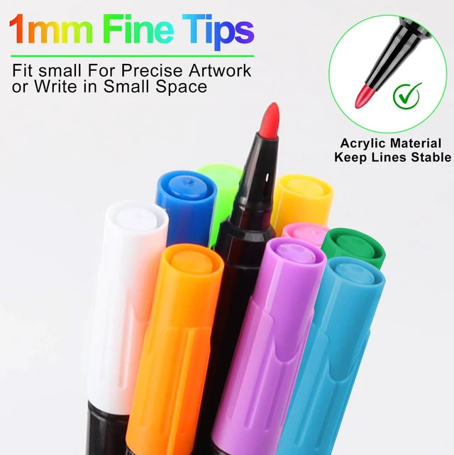 Alt view image 3 of 7 - Liquid Chalk Markers, 1mm Fine Points, 10 Colors, for Acrylic Calendar Planning Board, Dry Erase Board, Whiteboard, Glass, Mirror, Easy Wet Erase