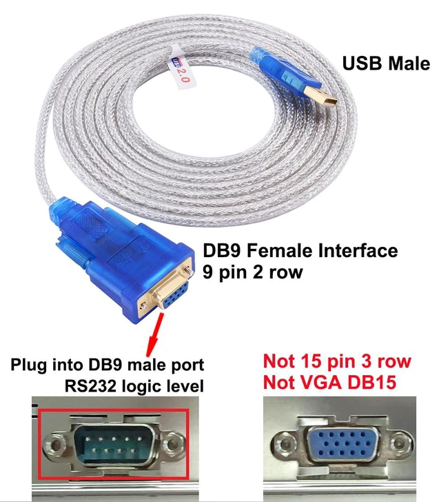 Alt view image 3 of 6 - DTECH 6ft USB 2.0 to RS232 DB9 Female Serial Adapter Cable with Prolific PL2303 Chip for Windows 11/10/8/7/Mac/Linux