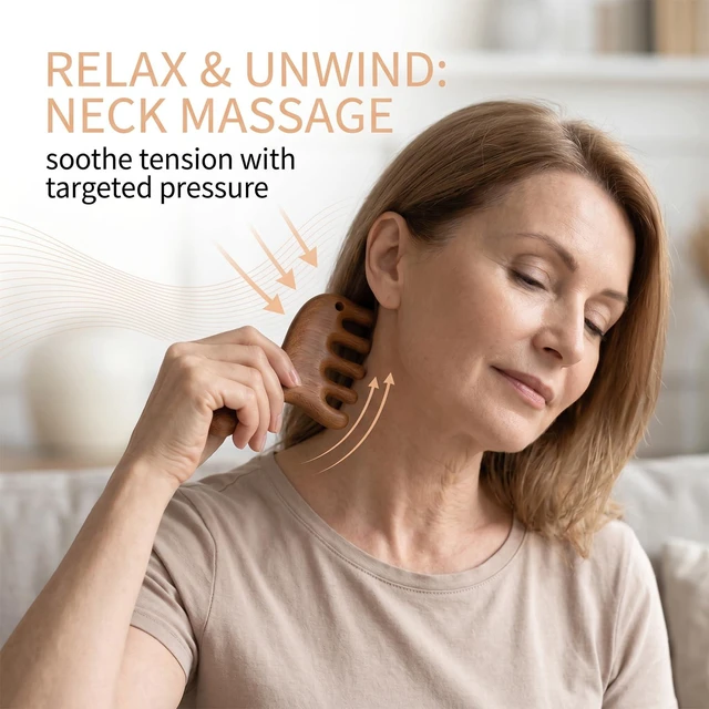 Alt view image 5 of 6 - 3 Pack Wooden Scalp Massager for Scalp, Eyes, Face, Neck, Shoulders, and Foot Massage, Hair Growth Scalp Massager, Ideal Gift for Father's Day and Mother's Day