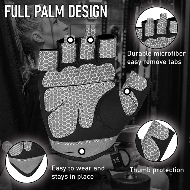 Alt view image 5 of 6 - WESTWOOD FOX Weight Lifting Gloves with Wrist Wrap Support for Men Women, Workout Training Exercise Fitness Hanging, Pull Ups, Dumbbell, Cycling