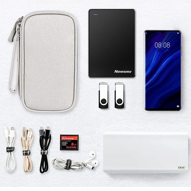 Alt view image 2 of 6 - All-in-One Double Layer Electronic Organizer Travel Case, Water Resistant Cord Pouch for Accessories, Charger, Cable
