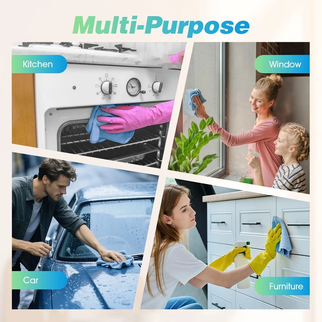 Alt view image 4 of 7 - HOMEXCEL Microfiber Cleaning Cloth 24 Pack 12"x11" for House
