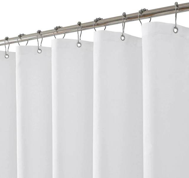 Main image of Eachope Waterproof Fabric Shower Curtain Liner, 72x72 Inch, White, 1 Pack