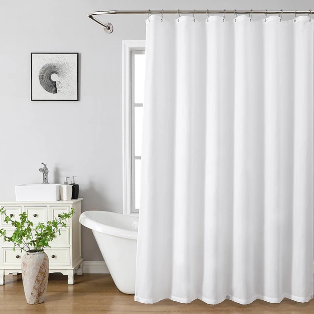 Alt view image 4 of 6 - Eachope Waterproof Fabric Shower Curtain Liner, 72x72 Inch, White, 1 Pack