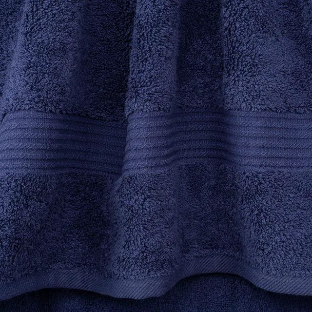 Alt view image 2 of 6 - Cotton Paradise 100% Cotton Turkish Towel Set, 4 Piece Washcloth Set, Navy Blue, Soft Absorbent Quick Dry