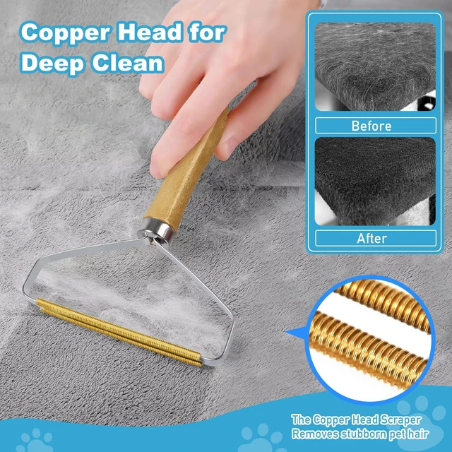 Alt view image 3 of 6 - 6 Pcs Reusable Dog Cat Hair Remover with Laundry Pet Hair Catcher - Portable Carpet Rake Scraper for Rugs Car Mats Couch Furniture