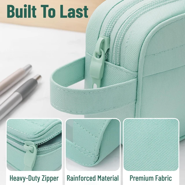 Alt view image 6 of 6 - Mr. Pen High Capacity Large Pencil Case with 3 Compartments and 2 Pockets, Smooth Zipper, Cute Organizer for Teens