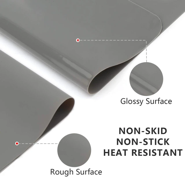 Alt view image 4 of 6 - Gartful 3-Pack Silicone Sheet 15.7x11.8inch, Nonstick Nonskid Heat-Resistant, Crafts Resin Jewelry Casting Mold Mat, Food Grade Placemat, Multipurpose Table Protector, Bl