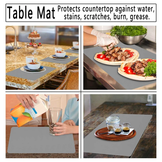 Alt view image 2 of 6 - Gartful 3-Pack Silicone Sheet 15.7x11.8inch, Nonstick Nonskid Heat-Resistant, Crafts Resin Jewelry Casting Mold Mat, Food Grade Placemat, Multipurpose Table Protector, Bl
