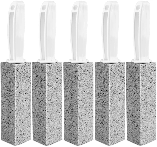 Main image of MEQHUO Toilet Pumice Stone with Handle, 5 Pack - Hard Water Ring Remover for Toilet, Bathtub, Stove, Grill, Swimming Pool, Sink