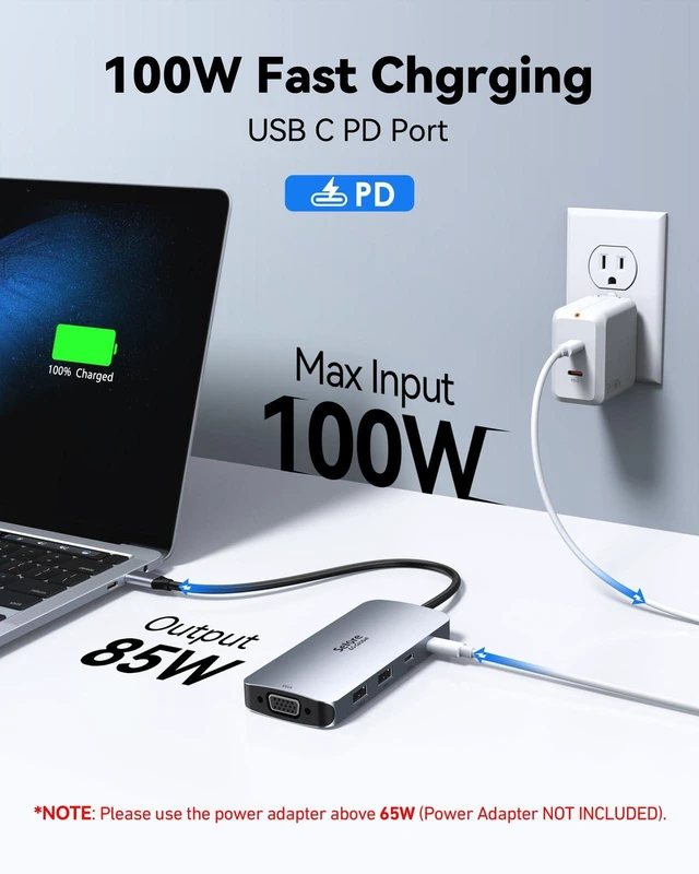 Alt view image 5 of 6 - USB-C Docking Station with Dual DisplayPort, USB-C Hub
