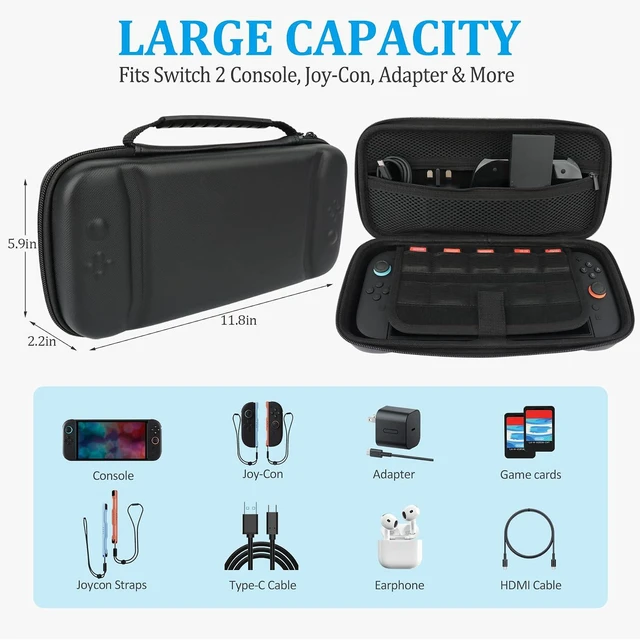 Alt view image 5 of 7 - RTop 16-in-1 Accessories Kit for Nintendo Switch 2 Family Bundle Set