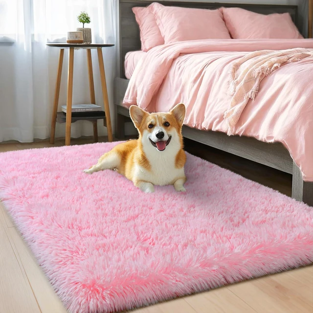 Alt view image 6 of 6 - Qulint Pink 2x3 Fluffy Area Rugs for Bedroom Girls, Living Room