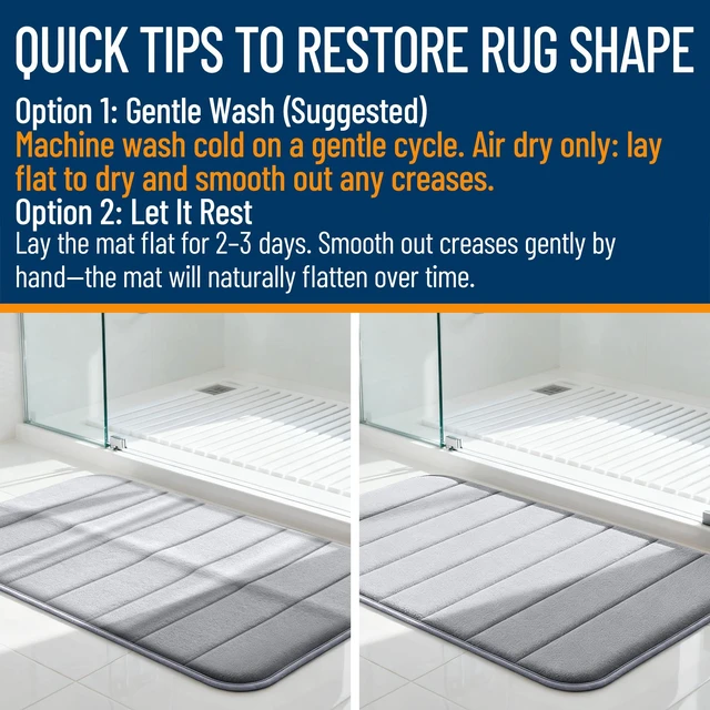 Alt view image 4 of 6 - OLANLY Memory Foam Bath Mat 30x20 Super Soft Absorbent
