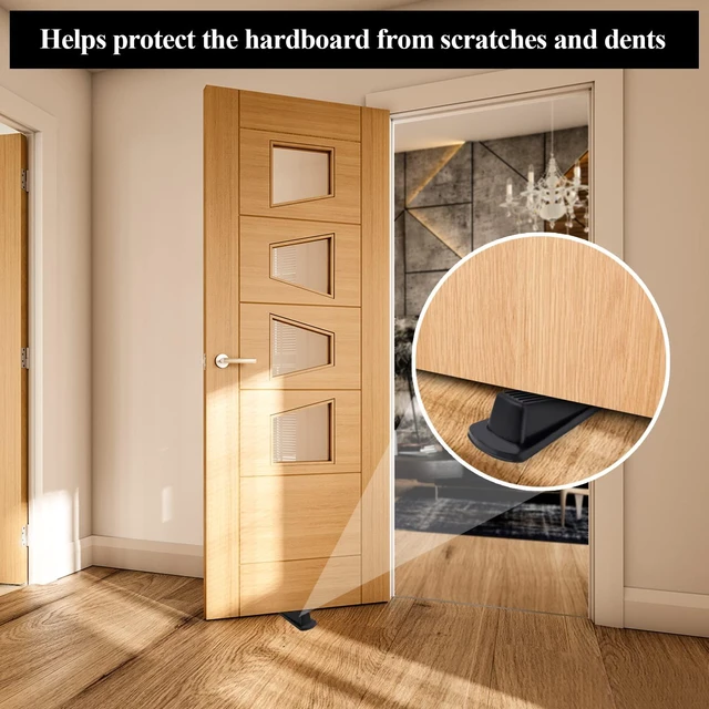 Alt view image 6 of 6 - 4 Pack Rubber Door Stopper Wedge, Sturdy Stackable Door Stops for Floor
