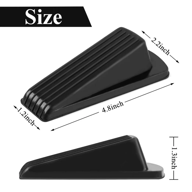 Alt view image 5 of 6 - 4 Pack Rubber Door Stopper Wedge, Sturdy Stackable Door Stops for Floor
