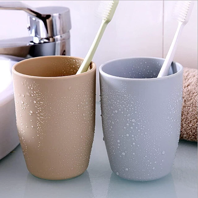 Alt view image 6 of 7 - ALINNA 3-Pack 400ml Bathroom Tumbler Toothbrush Cups, Blue, Green, Coffee, Reusable Drinking Cup Set