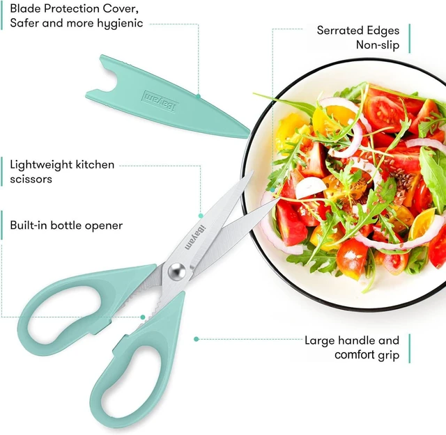 Alt view image 5 of 6 - iBayam 2-Pack Heavy Duty All-Purpose Kitchen Scissors with Blade Covers