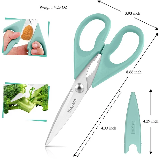 Alt view image 6 of 6 - iBayam 2-Pack Heavy Duty All-Purpose Kitchen Scissors with Blade Covers