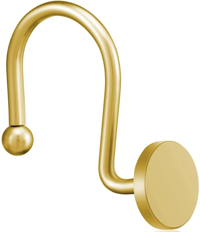 Alt view image 2 of 4 - CHICTIE Gold Shower Curtain Hooks, 12 Pack, Rustproof Metal Round Heavy Duty Hooks for Bathroom Rod, Modern Decorative Design
