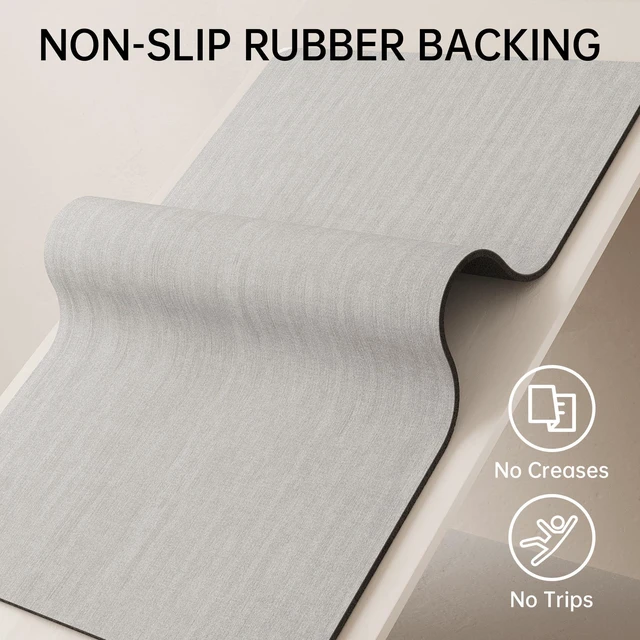 Alt view image 2 of 6 - Mecko Bath Mat 16"x24" Ultra Thin Bathroom Rug Fit Under Door Light Grey