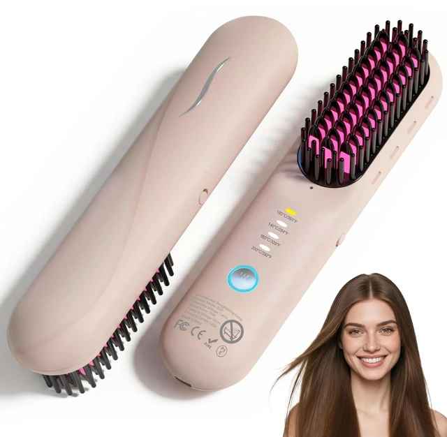 Main image of GEVOODIX Go Brush Pro Cordless Straightening Comb for Short Hair, Mini Portable Travel Heated
