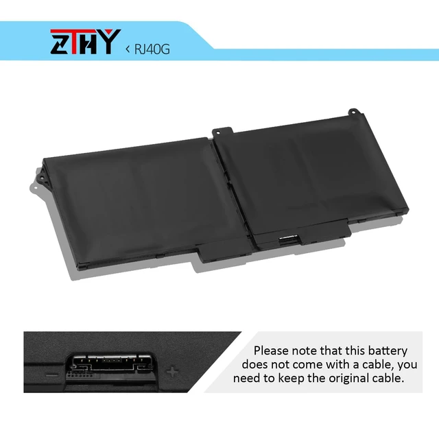 Alt view image 3 of 6 - ZTHY RJ40G 4-Cell 63Wh Replacement Laptop Battery for Dell Latitude 14 5420