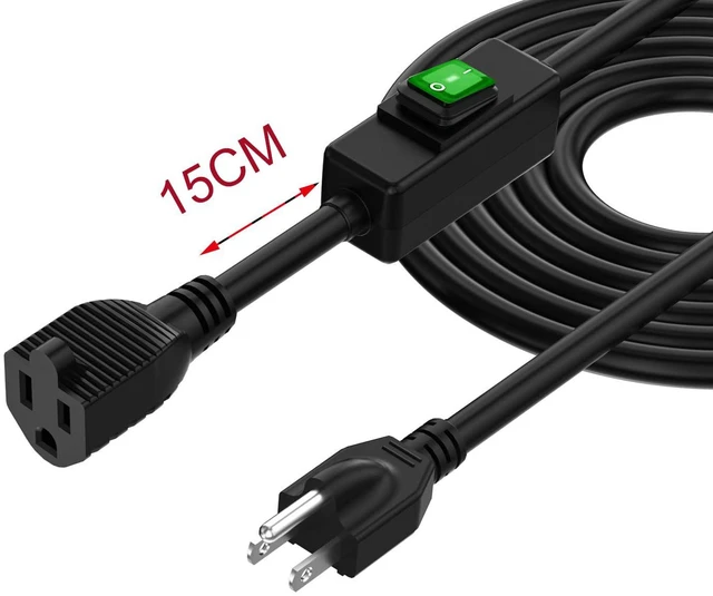 Alt view image 5 of 6 - 6FT 3 Prong Outdoor Waterproof Extension Cord On/Off Switch