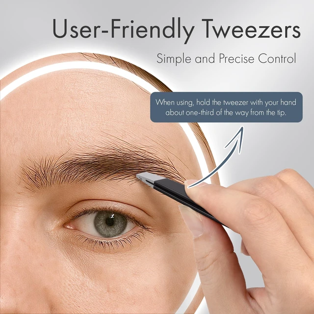 Alt view image 5 of 6 - 2 Pack Stainless Steel Precision Tweezers, Slant & Point Tips, for Facial Hair, Eyebrows, Splinter & Ingrown Hair Removal, for Men & Women