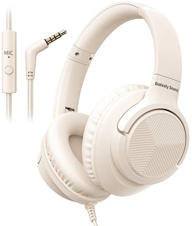 Main image of 5mm Wired Headphones with Microphone, Beige