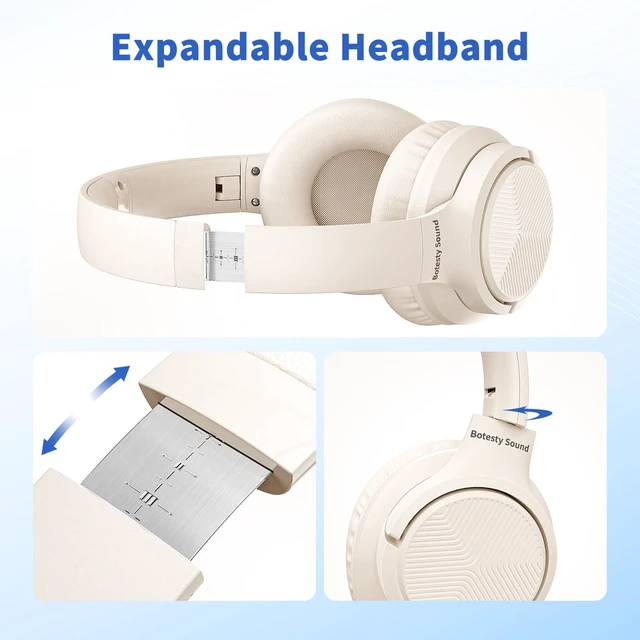 Alt view image 5 of 6 - 5mm Wired Headphones with Microphone, Beige