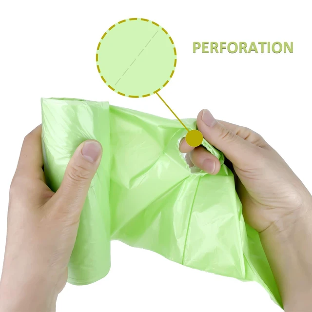 Alt view image 3 of 6 - Inwaysin 4Gallon Biodegradable Compostable Small Trash Bags, 100Count, Unscented, Green, Bulk Strong Thick Tiny Liners for Bathroom Kitchen Office Car