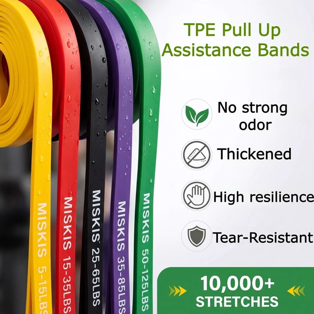 Alt view image 6 of 6 - 5-Level Pull Up Assistance Bands Set, Resistance Bands for Working Out