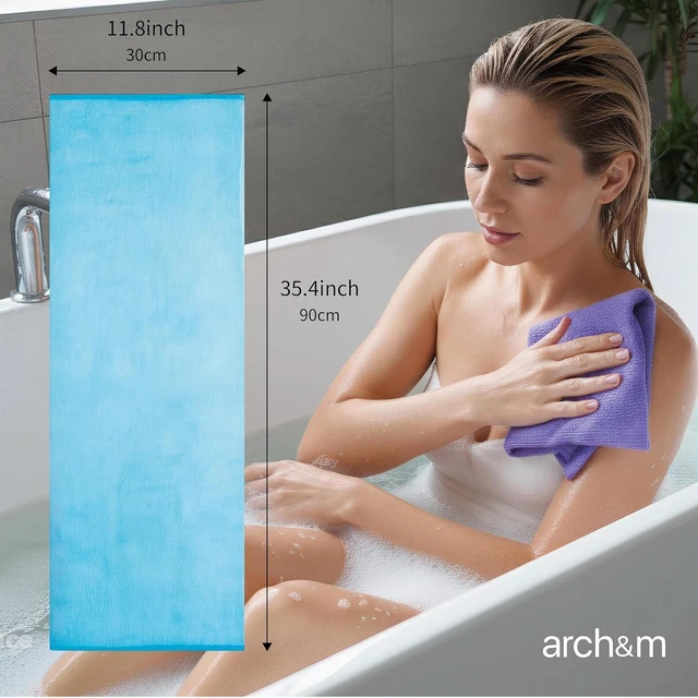 Alt view image 4 of 6 - ARCH&M Exfoliating Washcloth & Japanese Shower Towel, Body Scrubber, 3 Pack