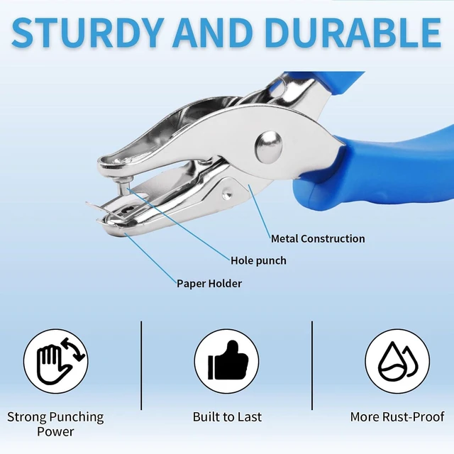Alt view image 4 of 7 - Single Hole Punch, 2-Pack, 1/4" and 1/8" Small Paper Punch