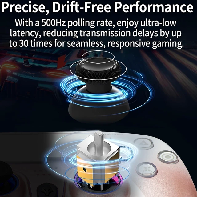 Alt view image 5 of 6 - NBCP Wired PS5 Controller with Turbo, Hall-Effect Triggers, Dual Vibration, 6-Axis Gyro, 10ft Cable, Gamepad Compatible for PS5/PS4/PC/Steam, Rose Gold