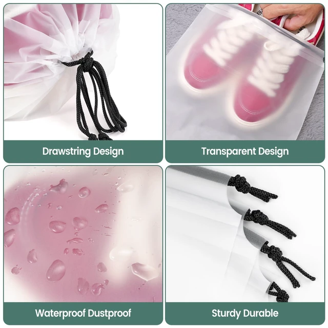 Alt view image 3 of 6 - 23 Pack Waterproof Shoe Bags for Travel, 11.8" x 15.7" Large Storage Bags for Men and Women