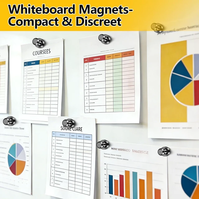 Alt view image 4 of 6 - 16Pcs Small Strong Fridge and Whiteboard Magnets, Magnetic Push Pins for Locker, Kitchen, Office
