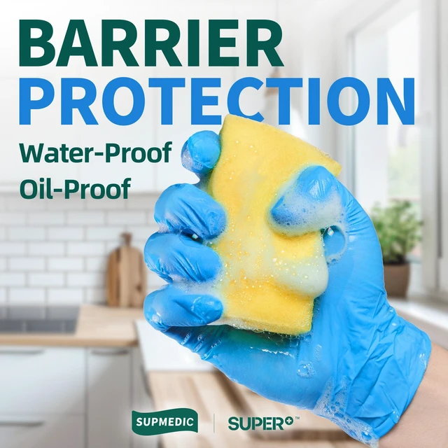 Alt view image 3 of 7 - Supmedic Vinyl Medical Exam Gloves, Latex-Free, Powder-Free, Disposable, Blue