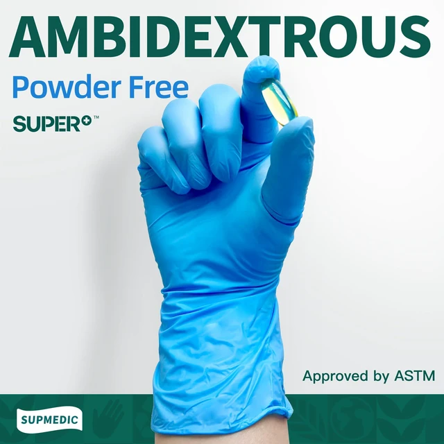Alt view image 6 of 7 - Supmedic Vinyl Medical Exam Gloves, Latex-Free, Powder-Free, Disposable, Blue