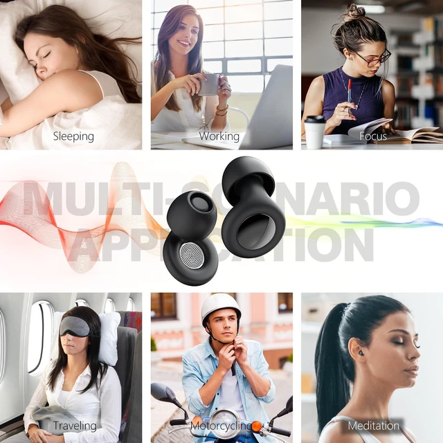 Alt view image 4 of 6 - 30dB Reusable Silicone Ear Plugs for Sleeping Noise Cancelling with 8 Ear Tips & Case, Soft & Cozy Hearing Protection for Sleep, Concerts, Work, Travel & Focus
