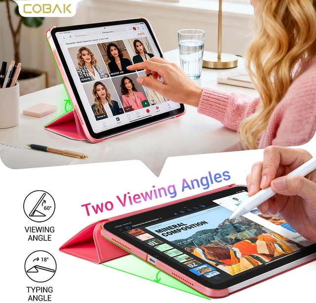 Alt view image 6 of 6 - CoBak Case for iPad (A16) 11th Generation 11Inch 2025, iPad 10th Generation 10.9Inch 2022, Slim Stand Protective Cover with Hard PC Translucent Back Shell, Support Touch