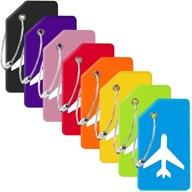 Main image of Gostwo 8 Pack Silicone Luggage Tags for Suitcases Plane Travel Essentials