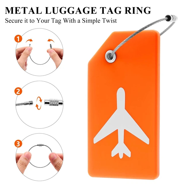Alt view image 4 of 6 - Gostwo 8 Pack Silicone Luggage Tags for Suitcases Plane Travel Essentials