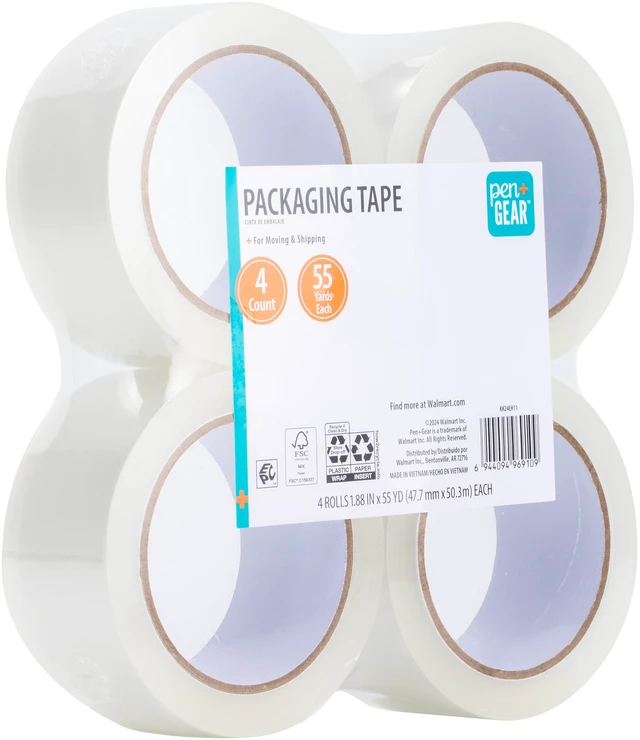 Main image of Pen+Gear Packing Tape, 1.88in x 55yds, Clear, 4Rolls