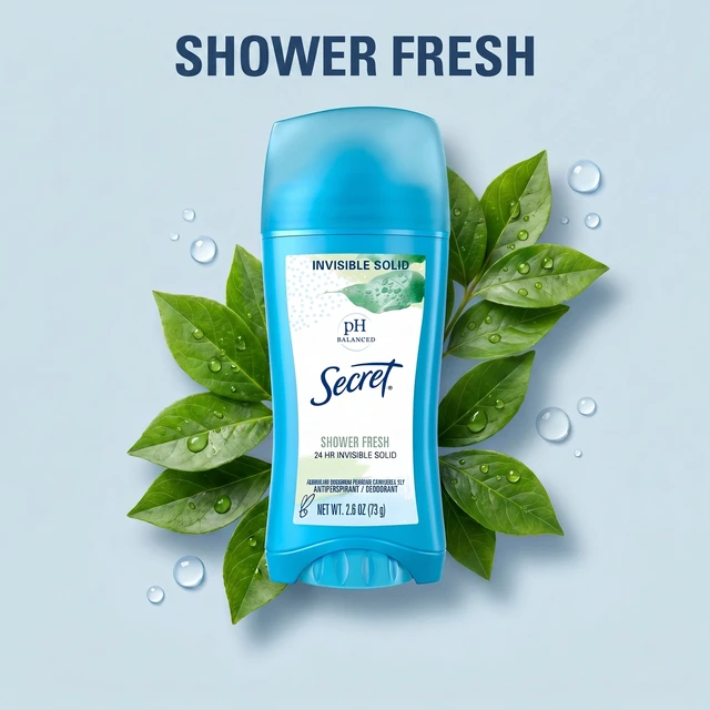 Alt view image 6 of 6 - Secret Invisible Solid Antiperspirant Deodorant Shower Fresh 2.6oz